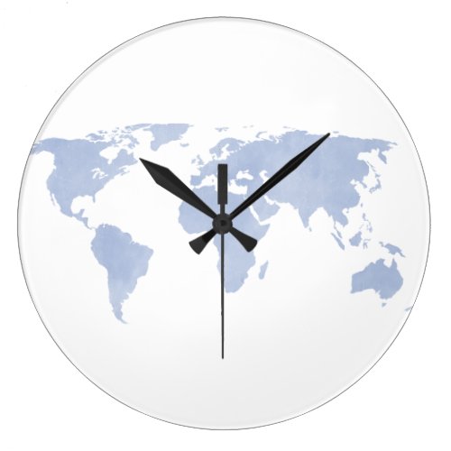 Serenity Blue World map wall clock