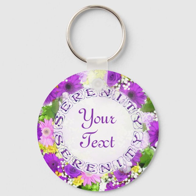 Serenity Bouquet Floral Template Keychain (Front)