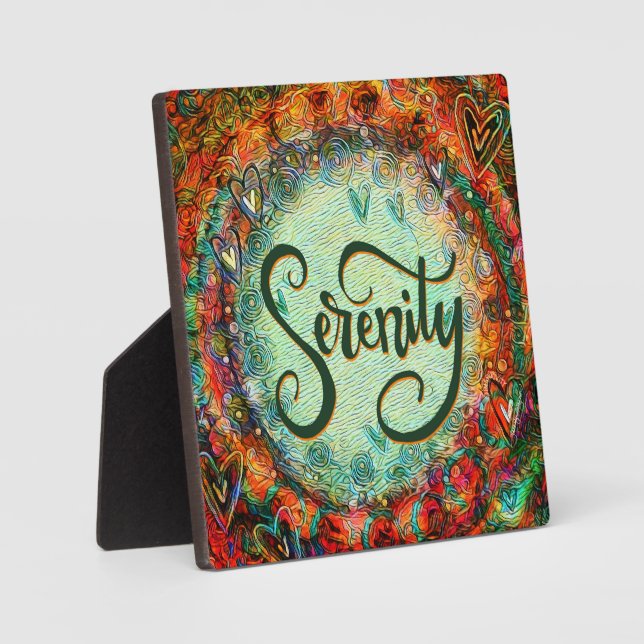 Serenity Colorful Pretty Inspirivity Easel Plaque (Front)