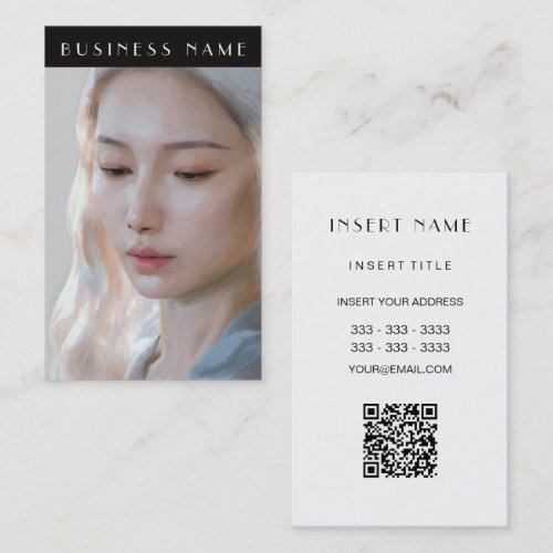 Serenity Contemporary Female Face Painting Business Card