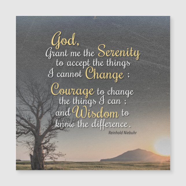 Serenity, Courage and Wisdom (Front)