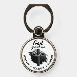 Serenity, Courage And Wisdom | Christian Phone Ring Stand