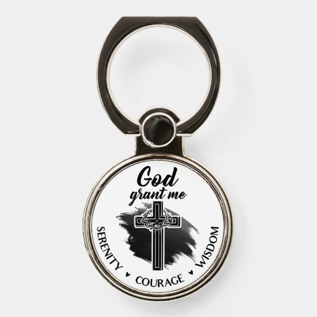 Serenity, Courage And Wisdom | Christian Phone Ring Stand (Front)