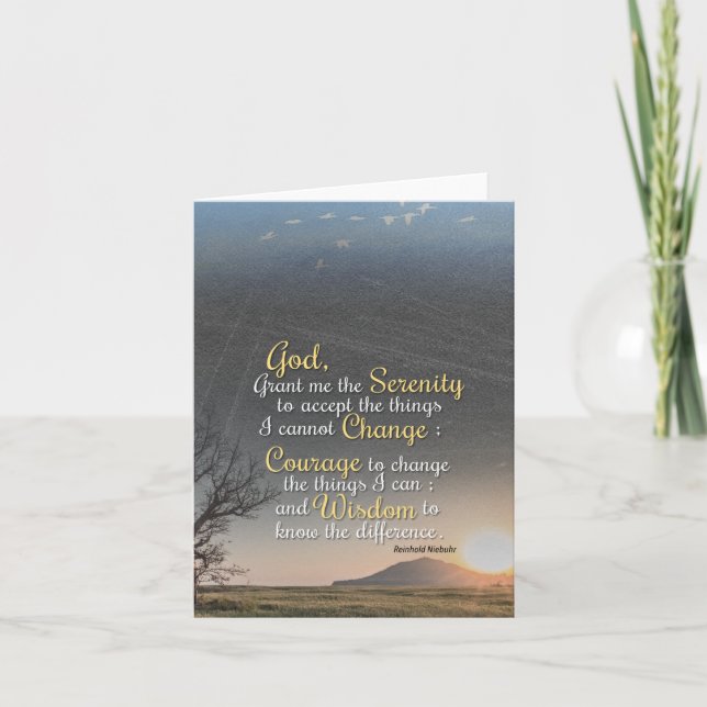 Serenity, Courage and Wisdom Note Card (Front)