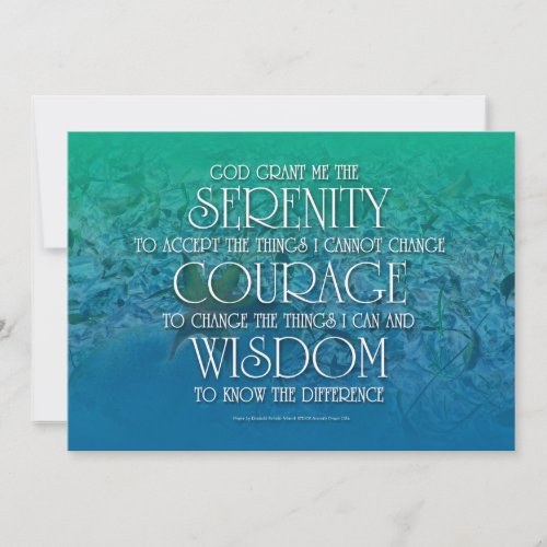 Serenity Courage Wisdom Invitation