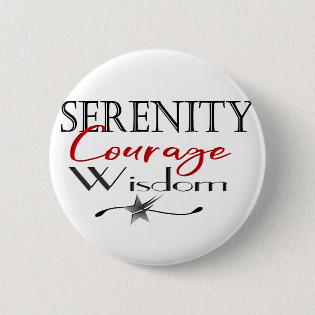 Serenity Courage Wisdom Pinback Button (Front)