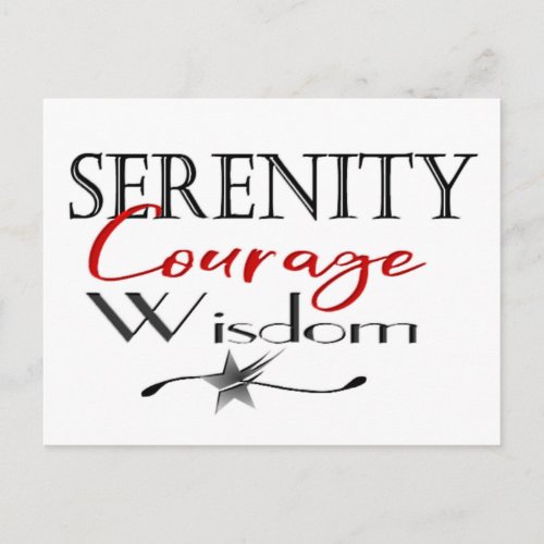 Serenity Courage Wisdom Postcard