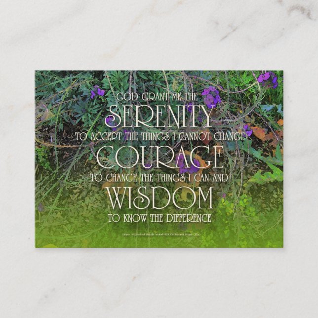 Serenity, Courage, Wisdom Prayer Card (Front)