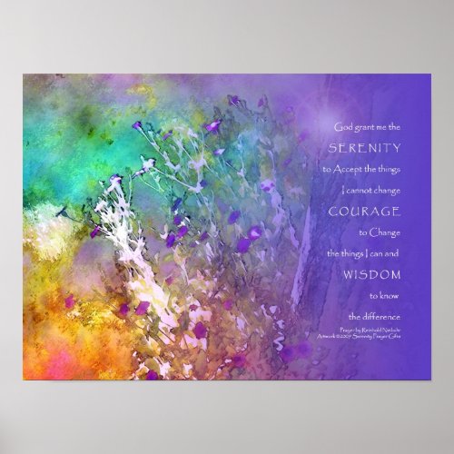 Serenity Courage Wisdom Prayer Poster