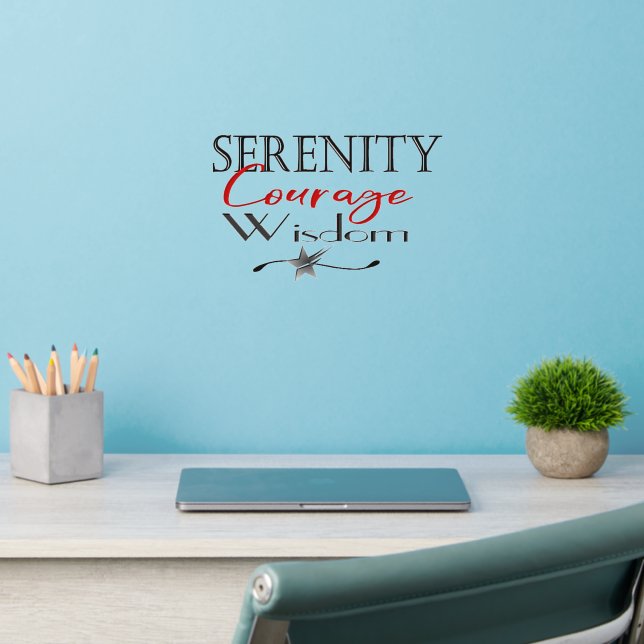 Serenity Courage Wisdom Quote Wall Decal (Home Office 2)