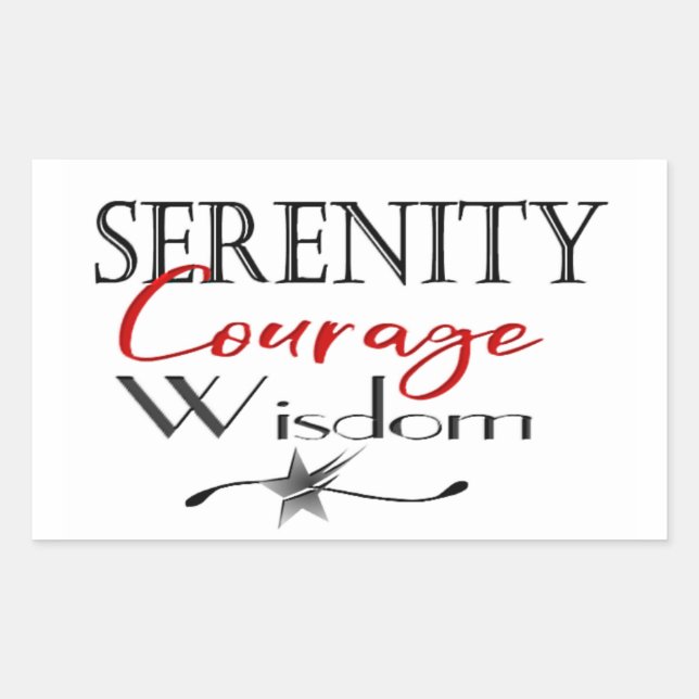 Serenity Courage Wisdom Rectangular Sticker (Front)