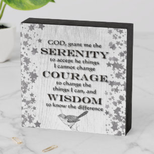 Serenity Courage Wisdom Wooden Box Sign