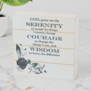Serenity Courage Wisdom Wooden Box Sign