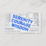 Serenity Courage Wisdom Word Collage Business Card at Zazzle