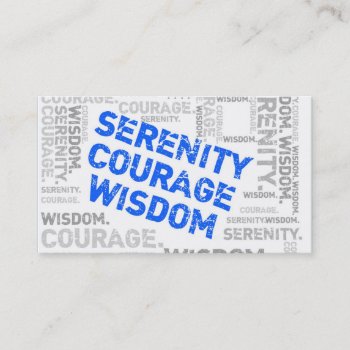 Serenity Courage Wisdom Word Collage Business Card by recoverystore at Zazzle
