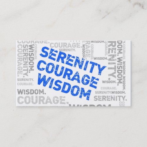 Serenity Courage Wisdom Word Collage Business Card