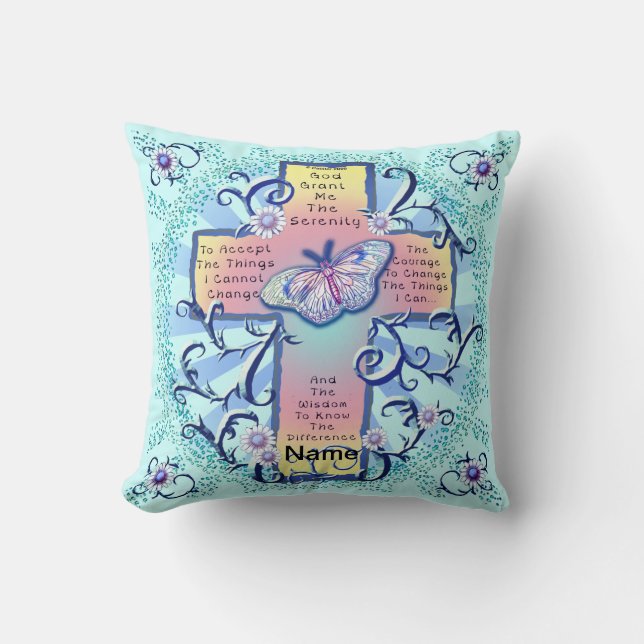 Serenity Cross Throw Pillow (Front)