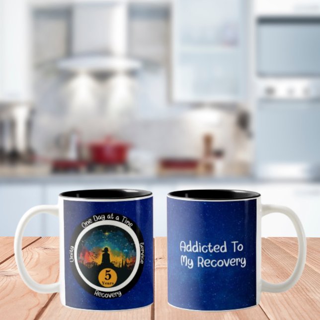 Serenity Customized Sobriety Milestone Gift Two-Tone Coffee Mug (Creator Uploaded)