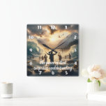 Serenity Dance of Aqua Square Wall Clock