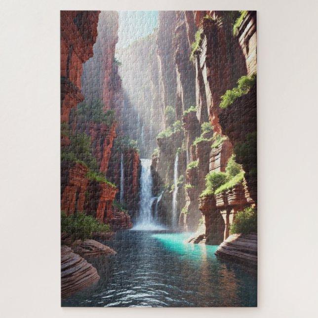 Serenity Falls : Majestic Canyon Escape Puzzle (Vertical)