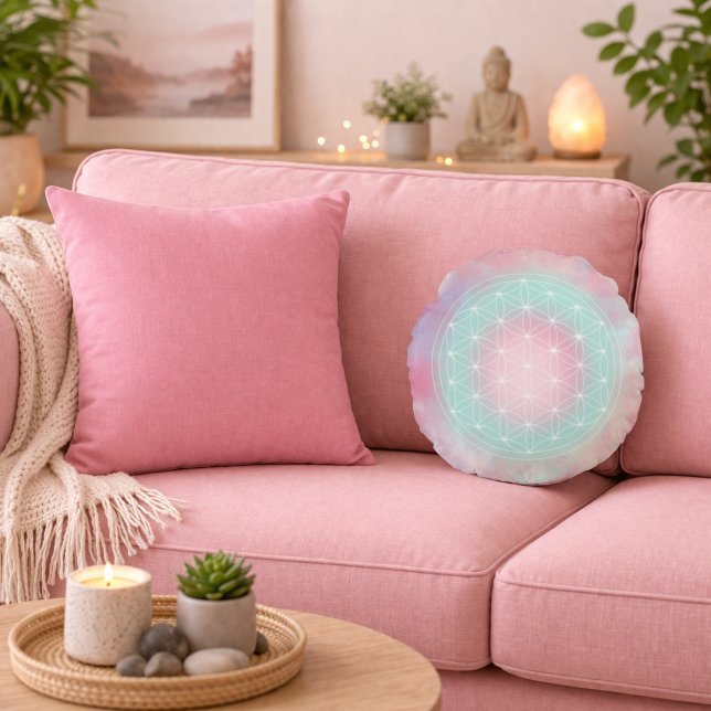 serenity flower of life round pillow (Creator Uploaded)