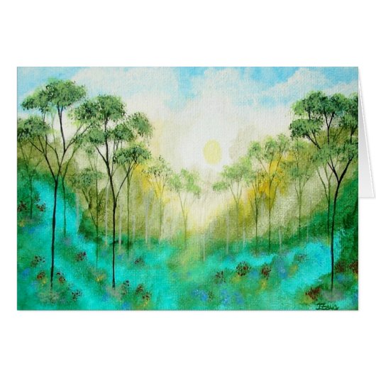 Serenity Greeting Note Card From Original Painting (Front Horizontal)
