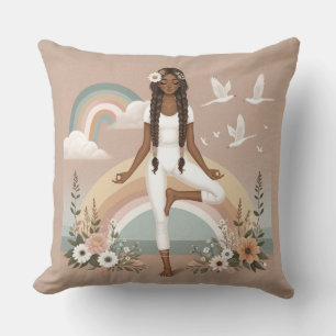 Serenity in Balance Boho Yoga Pillow