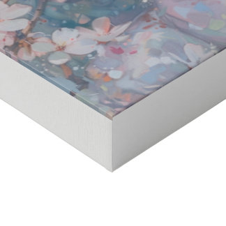 "Serenity in Bloom: Aesthetic Cherry Blossom Wall Faux Canvas Print