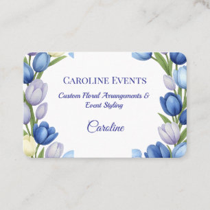 Serenity in Bloom Pastel Tulip Floral Home Decor Business Card