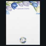 Serenity in Bloom Pastel Tulip Floral Home Decor Letterhead<br><div class="desc">Serenity in Bloom is a delicate home decor collection inspired by the gentle charm of tulips in pastel hues of blue, lavender, and ivory. Featuring hand-drawn floral wreaths and subtle watercolor textures, each design brings a sense of calm and timeless elegance to any space. Perfect for weddings, spring interiors, or...</div>