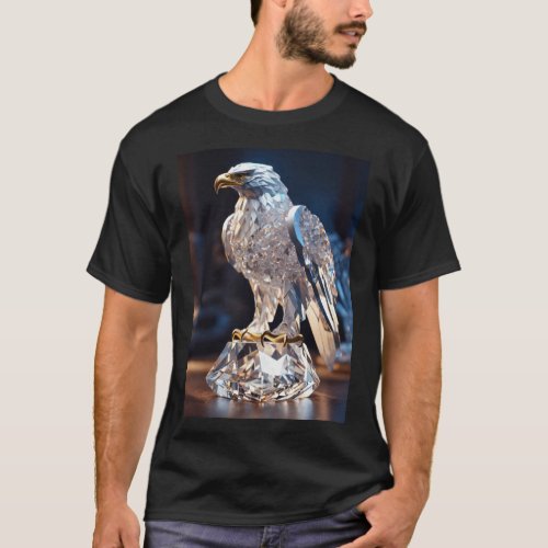 Serenity in Flight White Swarovski Crystal Eagle T_Shirt