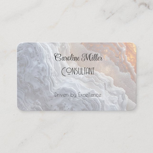 Serenity in Gray Abstract Flowing Forms Business Card (Front)