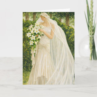 Serenity in Ivory: A Bride in a Garden Reverie Card