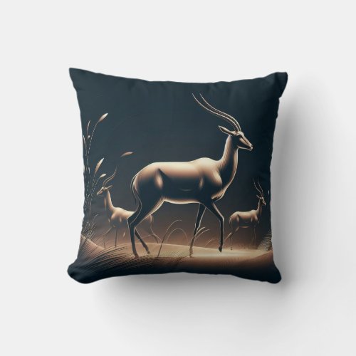 Serenity in Motion Antelope_Inspired Throw Pillow