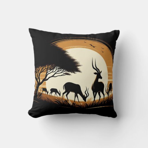 Serenity in Motion Antelope_Inspired Throw Pillow