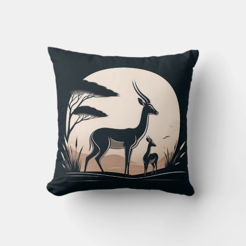 Serenity in Motion Antelope_Inspired Throw Pillow