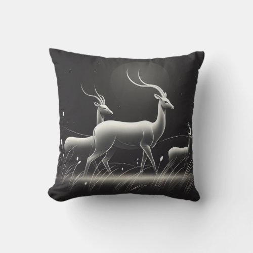 Serenity in Motion Antelope_Inspired Throw Pillow