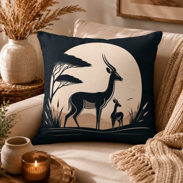 Serenity in Motion Antelope-Inspired Throw Pillow (Serenity in Motion Antelope-Inspired Throw Pillow)