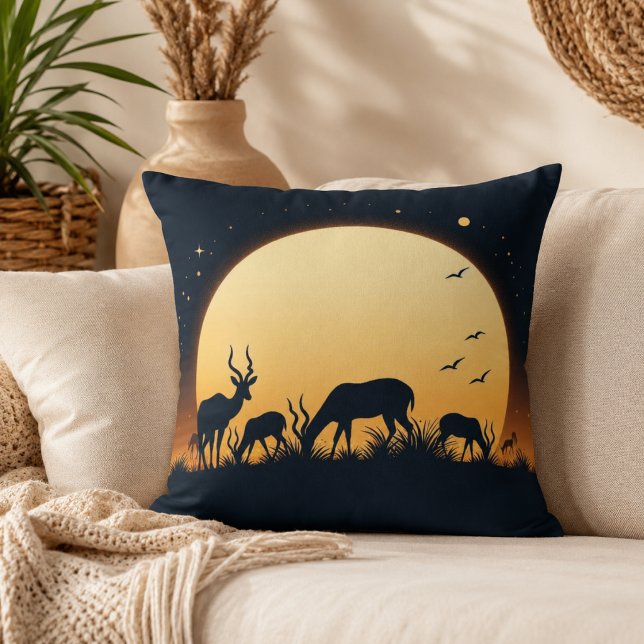 Serenity in Motion Antelope-Inspired Throw Pillow (Serenity in Motion Antelope-Inspired Throw Pillow)