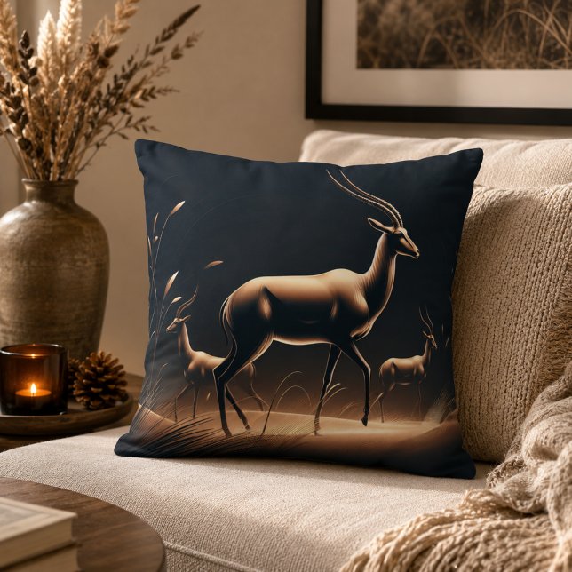Serenity in Motion Antelope-Inspired Throw Pillow (Serenity in Motion Antelope-Inspired Throw Pillow)