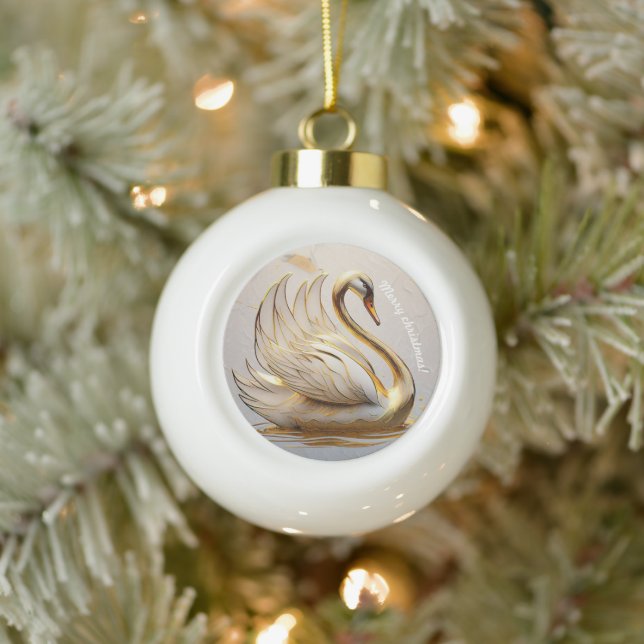 "Serenity in Motion" Ceramic Ball Christmas Ornament (Tree)