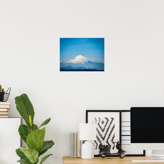 Serenity in Sight: Mount Fuji from Kamakura Beach Poster (Home Office)