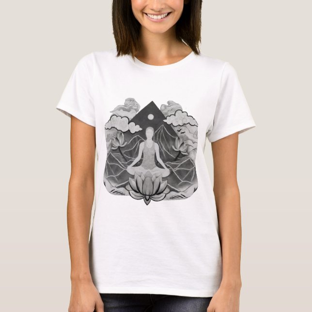 Serenity in Simplicity: Mindfulness & Meditation T-Shirt (Front)
