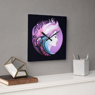 "Serenity in Style" Women's Beauty Square Wall Clock