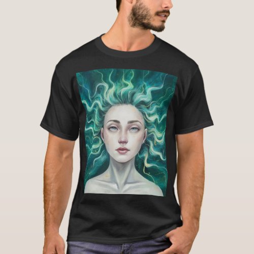 Serenity in Teal Currents T_Shirt