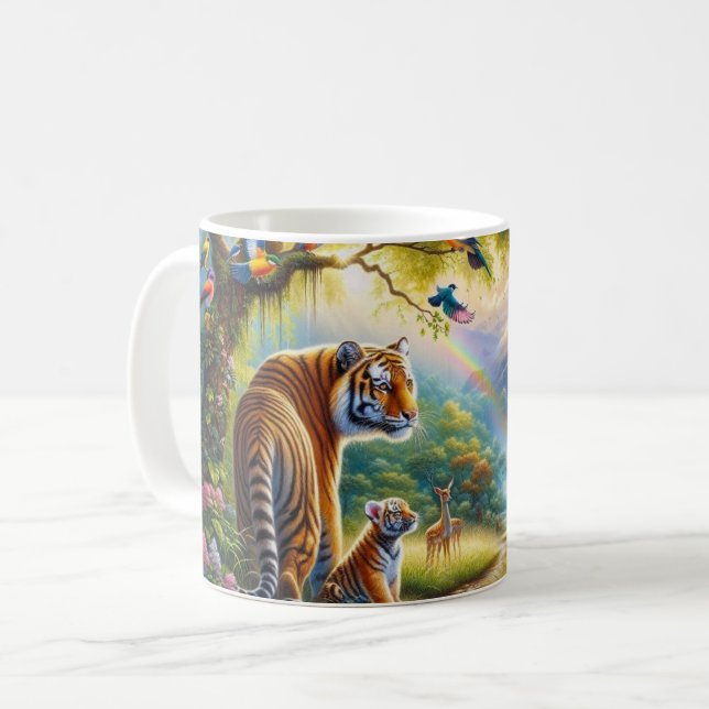 Serenity in the Enchanted Forest Painting Coffee Mug (Front Left)