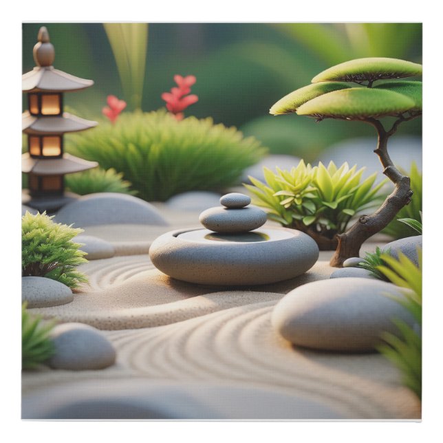 Serenity in the Garden Faux Canvas Print (Front)