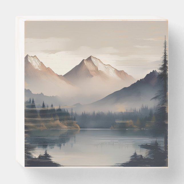  "Serenity in the Mountains" Wooden Box Sign (Front Horizontal)