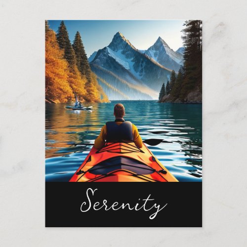 Serenity  Kayaking on the Lake Postcard