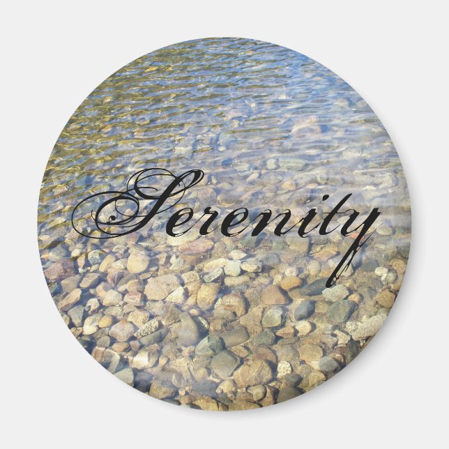 Serenity lake rocks button magnet (Front)